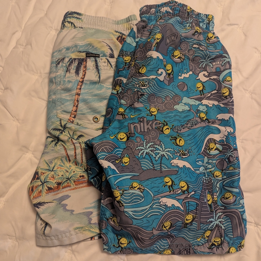 Kids Swim Trunks Bundle - Blue and Gray